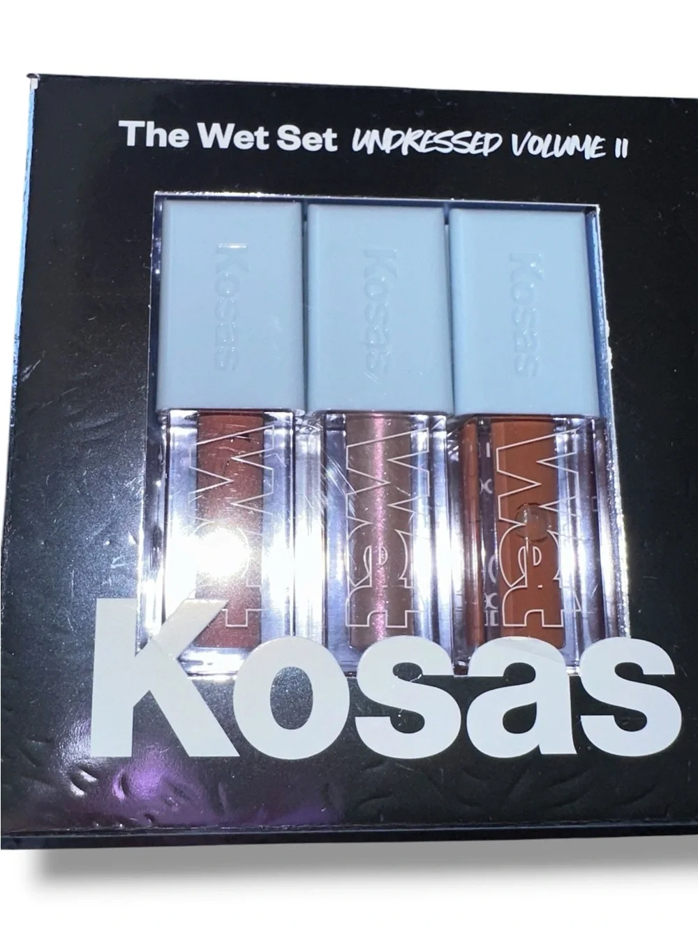 Kosas The Wet Set Undressed Volume II Neutral Brown & Rose Liquid Mini Lip Gloss